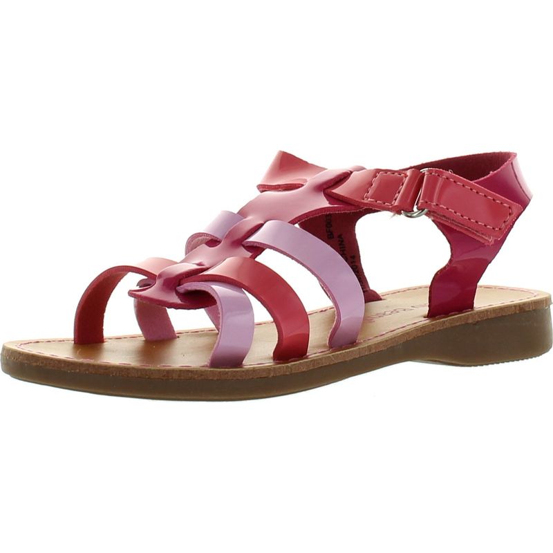 Jellybeans Pentagon Fuchsia Multi Toddlerg Sandals 8 New